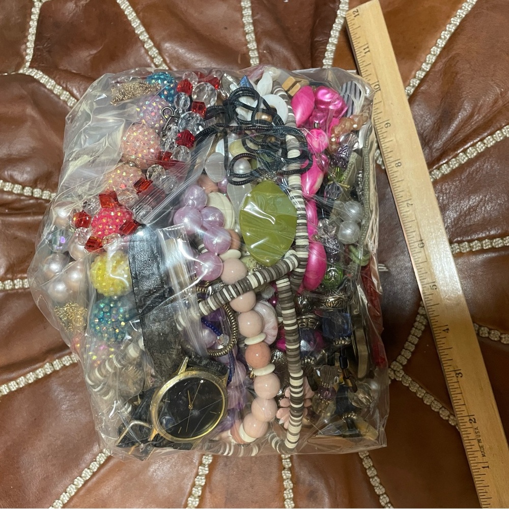 UNTESTED 4+lbs jewelry lot from estate & thrift antique store AS IS c…